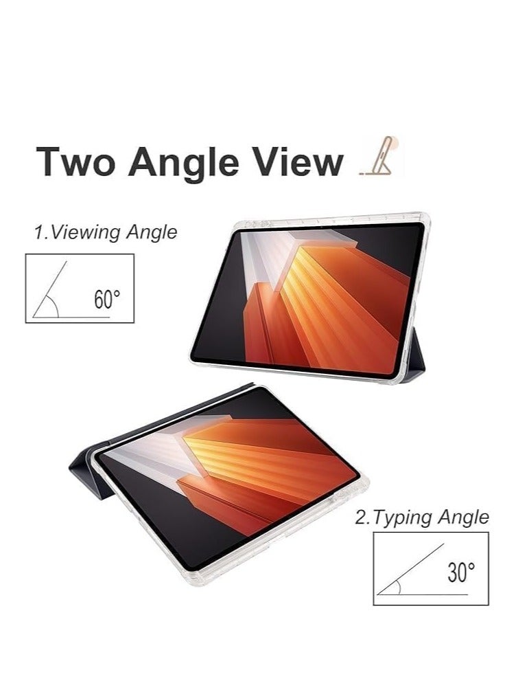 Case Compatible with Huawei Mate Pad 12X 12-inch (2024) Trifold Stand Auto Sleep/Wake Cover, Clear Transparent Back Shell - Image 2